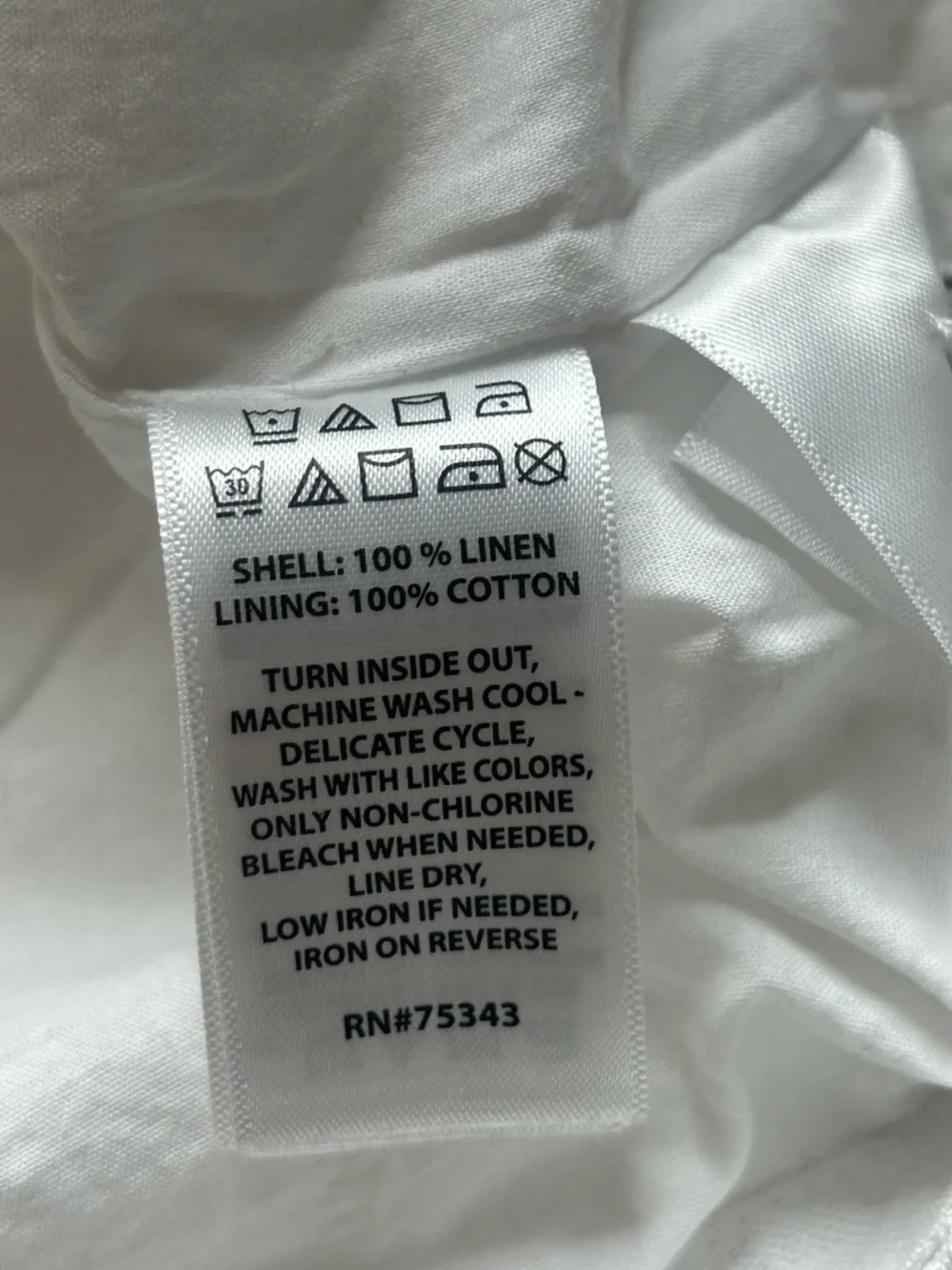 Sleeveless Button-Front Linen Shell Top - White - Picture 6 of 9